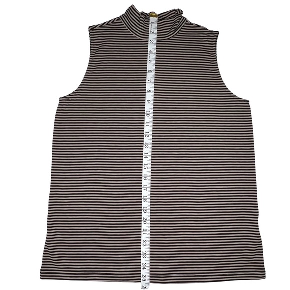 Chico’s Touch of Cool Sleeveless Mockneck Top, Striped, 8 Medium 570312337 - Picture 10 of 14